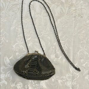 Elegant Black Snakeskin Chain Bag